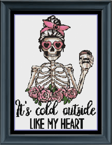 Stitching Jules Design Snarky Funny Skeleton Heart Cross Stitch Pattern | Snarky Cross Stitch | Instant Download PDF
